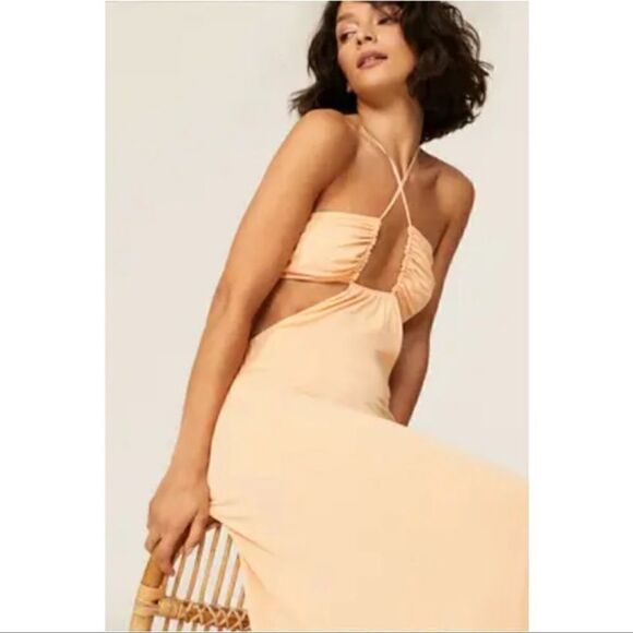 Rosetta Getty cut out dude zip full length maxi dress in size 4 flawed - Picture 4 of 7